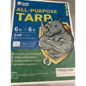 Tarp Green 6x6 Feet Multi Purpose Waterproof Poly Tarp Cover 5mil
